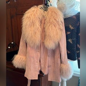 Bubblegum Pink Suede Penny Lane Coat